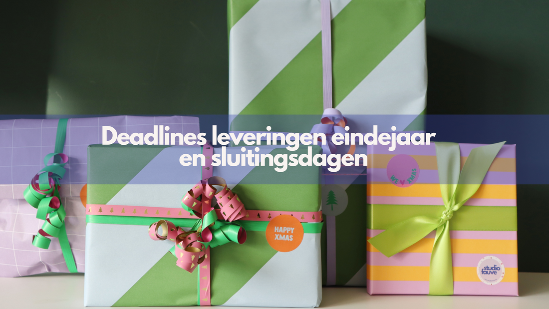 Deadlines leveringen eindejaar en sluitingsdagen