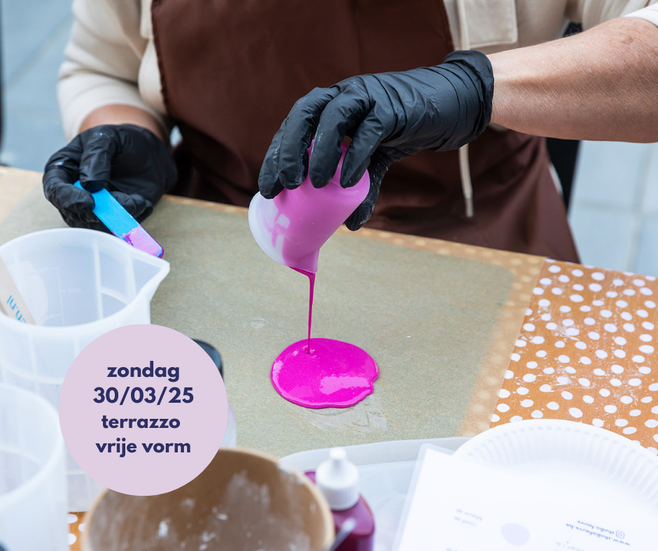 Workshop 30/03/2025 terrazzo vrije vorm (locatie: atelier Reet)